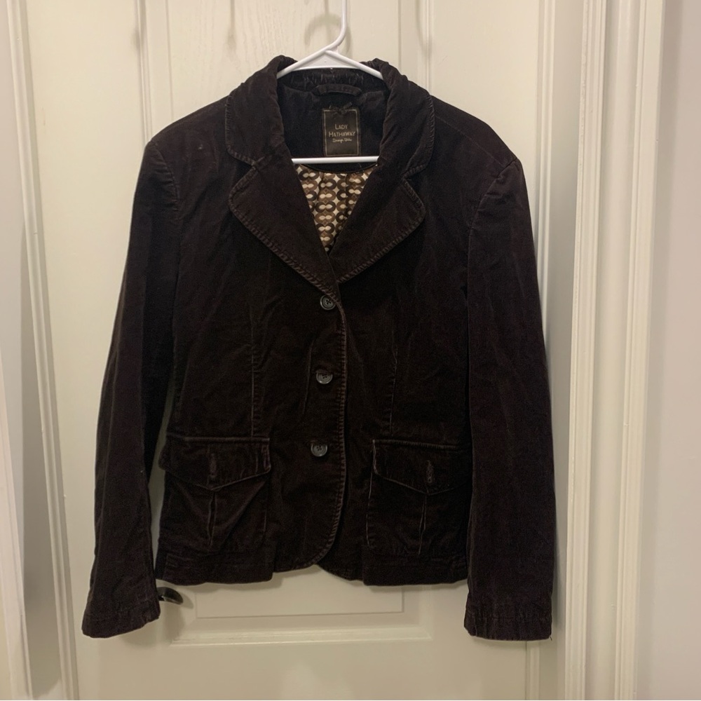 lady hathaway brown corduroy blazer jacket